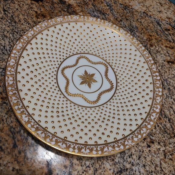 Antique Sèvres Heavy Gold White Hand painted Encrusted Plate - Picture 7 of 10